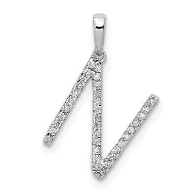 Initial N Pendant 14k White Gold Diamond PM5222N-010-WA, MPN: PM5222N-010-WA, 883957134413