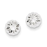 Polished &amp; Diamond-Cut Half Ball Post Earrings 14k White Gold XWE207, MPN: XWE207, 730703603689