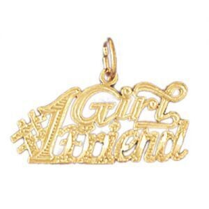 Dazzlers Jewelry Number One Girlfriend Pendant Necklace Charm Bracelet in Yellow, White or Rose Gol…