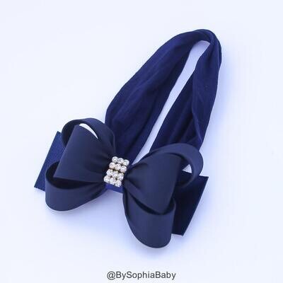 Navy Blue Big Bow Headband Navy Blue Baby Headband Navy Blue Baby Headband Newborn Headband Blue Bo…