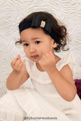 Navy Blue Big Bow Headband Navy Blue Baby Headband Navy Blue Baby Headband Newborn Headband Blue Bo…