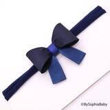 Navy Blue Bow Headband Baby Bow Headband Newborn Bow Headband Photography Prop Headband Navy Blue H…