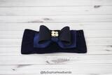 Navy Blue Bow Headband Baby Bow Headband Newborn Headband Navy Blue Baby Headband Photo Prop Headba…