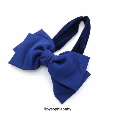 Navy Blue Head Wrap Big Bow Headband Navy Blue Baby Headband Newborn Headband Big Bow Headband Nylo…