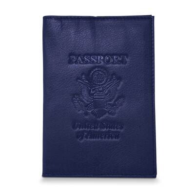 Navy Genuine Cowhide Leather Rfid Blocking Passport Wallet GM22565, MPN: GM22565, 788089148690