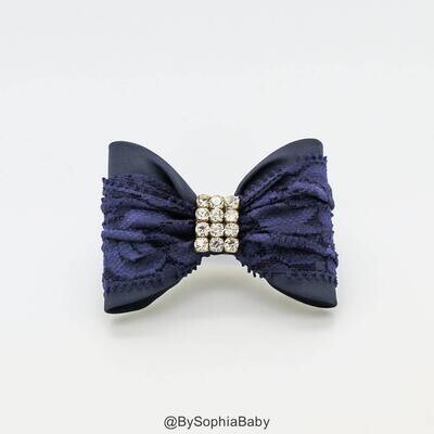 Navy Blue Baby Bow Baby Hair Clip Navy Blue Bow Hair Clip Blue Hair Clip Toddler Hair Clip Girls Bo…