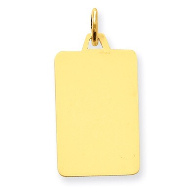 Plain .009 Gauge Engravable Rectangular Disc Charm 14k Gold XM291/09, MPN: XM291/09, 883957416625