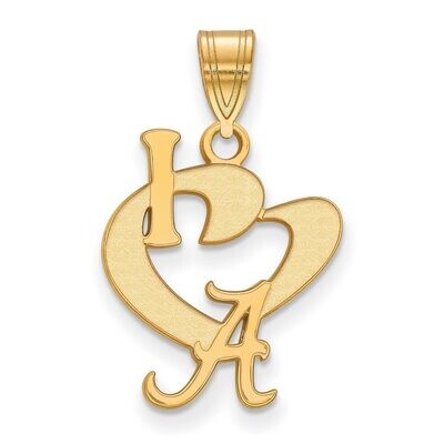 University of Alabama Large I love Logo Pendant Gold-plated Silver GP020UAL, MPN: GP020UAL, 8867749…