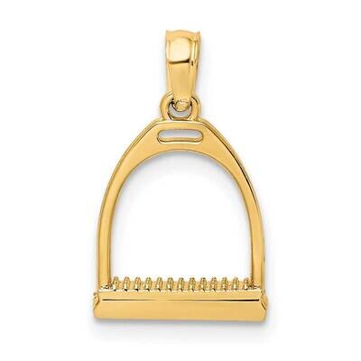 Polish Small Horse Stirrup Charm 14k Gold 3-D K7327, MPN: K7327, 637218178261