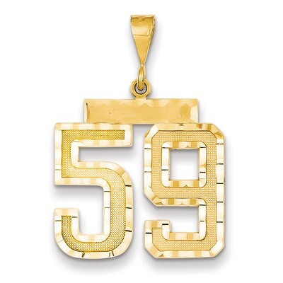 Number 59 Charm 14k Gold Large Diamond-cut LN59, MPN: LN59, 883957122502