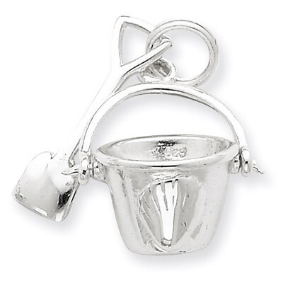 Shovel and Pail Charm Sterling Silver QC4860, MPN: QC4860, 723252404869