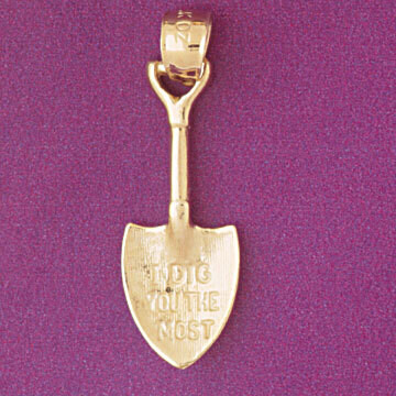 Dazzlers Jewelry Spade Shovel Pendant Necklace Charm Bracelet in Yellow, White or Rose Gold 6682, M…
