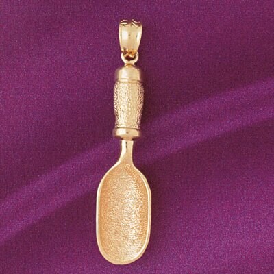 Dazzlers Jewelry Spade Shovel Pendant Necklace Charm Bracelet in Yellow, White or Rose Gold 6671, M…