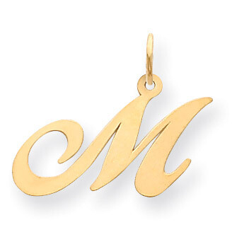 Initial M Charm 14K Gold Medium Fancy Script YC652M, MPN: YC652M, 886774136806