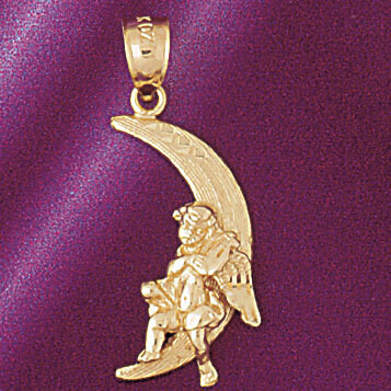 Dazzlers Jewelry Moon Pendant Necklace Charm Bracelet in Yellow, White or Rose Gold 5619, MPN: DZ-5…