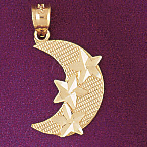 Dazzlers Jewelry Moon Pendant Necklace Charm Bracelet in Yellow, White or Rose Gold 5625, MPN: DZ-5…