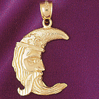 Dazzlers Jewelry Moon Pendant Necklace Charm Bracelet in Yellow, White or Rose Gold 5624, MPN: DZ-5…