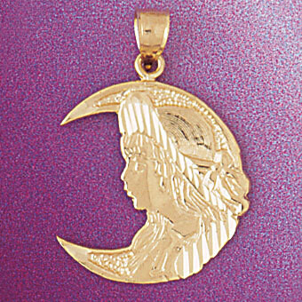 Dazzlers Jewelry Moon Pendant Necklace Charm Bracelet in Yellow, White or Rose Gold 5621, MPN: DZ-5…