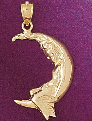 Dazzlers Jewelry Moon Pendant Necklace Charm Bracelet in Yellow, White or Rose Gold 5620, MPN: DZ-5…