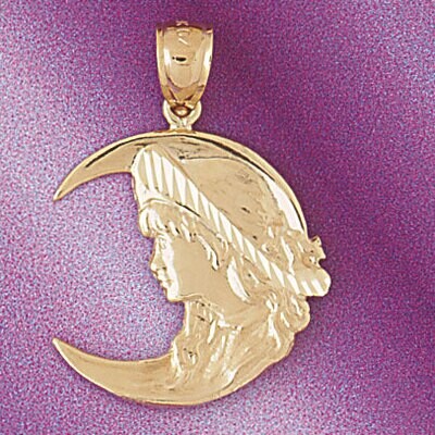 Dazzlers Jewelry Moon Pendant Necklace Charm Bracelet in Yellow, White or Rose Gold 5622, MPN: DZ-5…