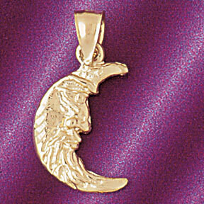Dazzlers Jewelry Moon Pendant Necklace Charm Bracelet in Yellow, White or Rose Gold 5618, MPN: DZ-5…