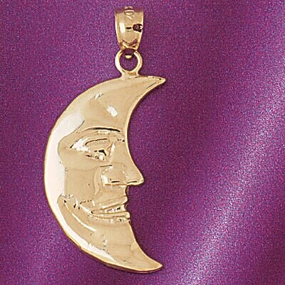 Dazzlers Jewelry Moon Pendant Necklace Charm Bracelet in Yellow, White or Rose Gold 5613, MPN: DZ-5…