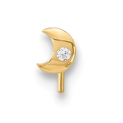 CZ Diamond Moon Nose Stud 14k Gold BD101, MPN: BD101, 883957870632
