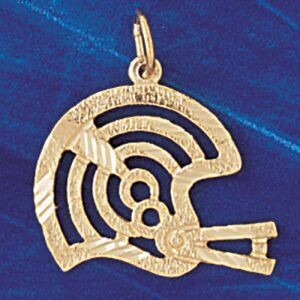Dazzlers Jewelry Football Helmet Pendant Necklace Charm Bracelet in Yellow, White or Rose Gold 3205…