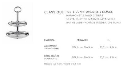 Ercuis Classique Jam/Honey Stand 2 Tiers 9.25 Inch Stainless Steel F430310-01, MPN: F430310-01, 366…