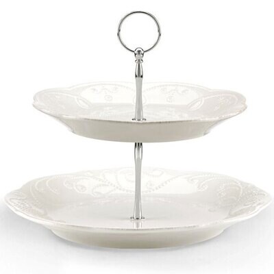 Lenox French Perle White Tiered Server 844453, MPN: 844453, 882864487674