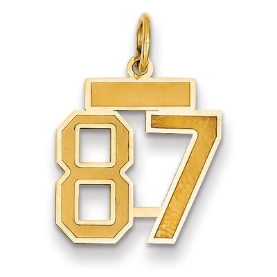 Number 87 Charm 14k Gold Small Satin  LSS87, MPN: LSS87, 883957070476