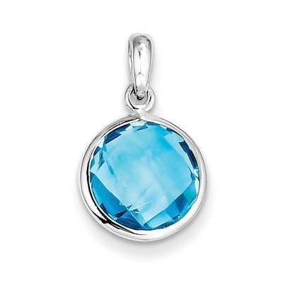 Blue Topaz Pendant Sterling Silver QP2897BT, MPN: QP2897BT, 883957497259