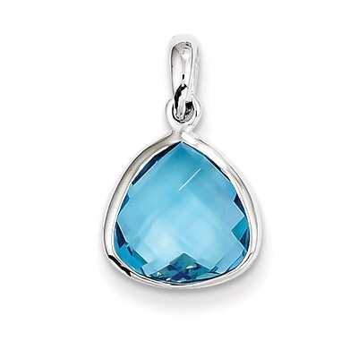 Blue Topaz Pendant Sterling Silver QP2896BT, MPN: QP2896BT, 883957481159