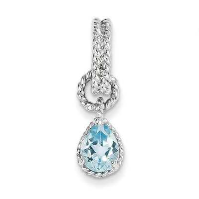 Blue Topaz Pear Twisted Pendant Sterling Silver QP2888BT, MPN: QP2888BT, 883957577517
