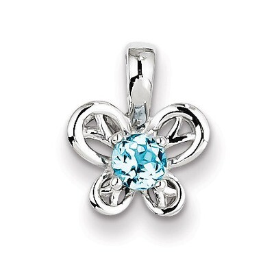 Light Swiss Blue Topaz December Pendant Sterling Silver QBPD24DEC, MPN: QBPD24DEC, 883957353647
