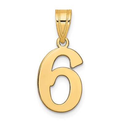 Number 6 Pendant 14k Gold Polished APN06, MPN: APN06, 196904085264