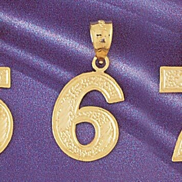 Dazzlers Jewelry Number 6 Pendant Necklace Charm Bracelet in Yellow, White or Rose Gold 95096, MPN:…