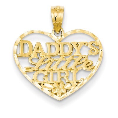 Diamond-cut Daddys Little Girl Heart Pendant 14k Gold C4027, MPN: C4027, 886774256139