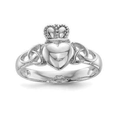 Claddagh Ring Sterling Silver Rhodium-plated Polished QR6601, MPN: QR6601, 886774116006