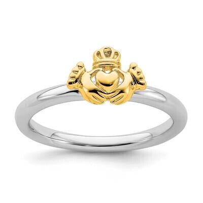 Yellow-plated Claddagh Ring Sterling Silver QSK1945, MPN: QSK1945, 191101721588
