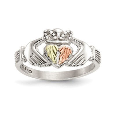 Accents Claddagh Ring 12k Gold Sterling Silver QBH244, MPN: QBH244, 784715233839