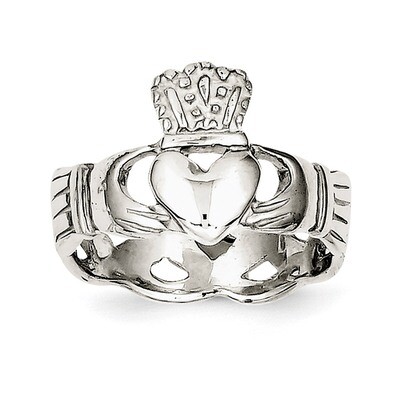 Solid Claddagh Ring Sterling Silver QR955-7, MPN: QR955, 883957255347
