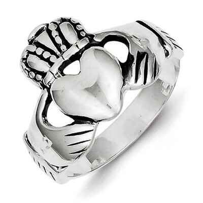 Claddagh Ring Sterling Silver Antiqued QR952-6, MPN: QR952-6, 883957255248