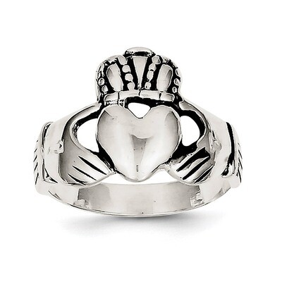 Claddagh Ring Sterling Silver Antiqued QR952-7, MPN: QR952, 883957255262