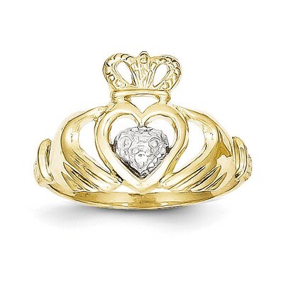 Claddagh Ring 10k Gold &amp; Rhodium 10C1270, MPN: 10C1270, 886774021331