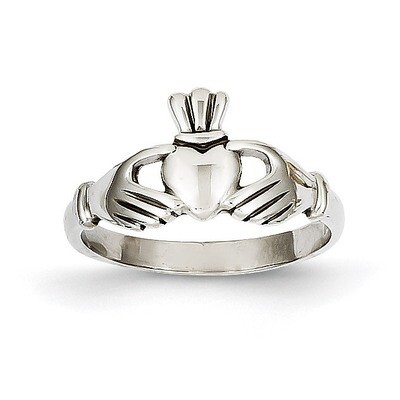 Polished Claddagh Ring 14k White Gold CH224, MPN: CH224, 886774091808