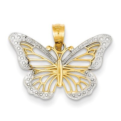 Butterfly Pendant 14K Gold &amp; Rhodium K4845, MPN: K4845, 883957140315
