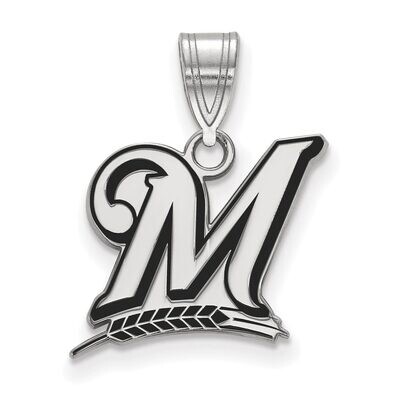 Milwaukee Brewers Medium Enamel Pendant Sterling Silver SS009BRE, MPN: SS009BRE, 886774625621