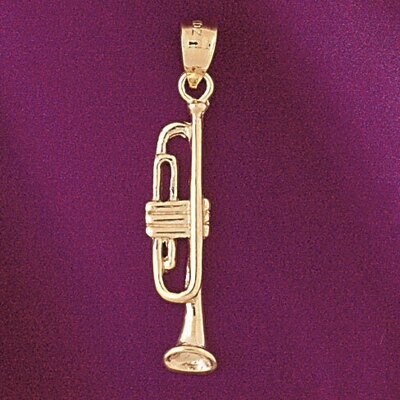 Dazzlers Jewelry Trumpet Pendant Necklace Charm Bracelet in Yellow, White or Rose Gold 6174, MPN: D…