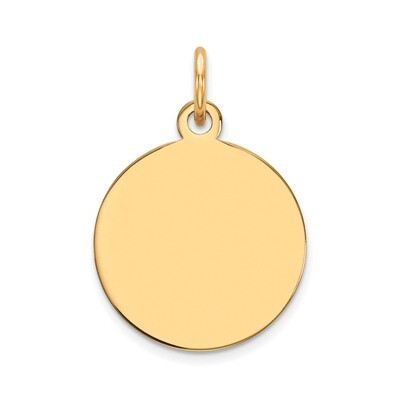 0.018 Gauge Circular Engravable Disc Charm 14k Gold Plain XM605/18, MPN: XM605/18, 886774111872